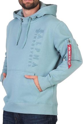 Alpha Industries Bluza z kapturem EMB 138333 greyblue - zdjęcie 2