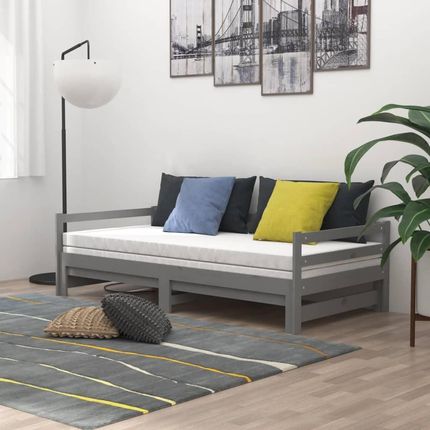 Dkd Home Decor Łóżko Rozkładane Szare Z Litej Sosny 2X(90X200) Cm - zdjęcie 2