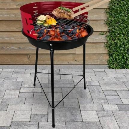 Grill Ogrodowy Turystyczny Przenośny Okrągły Węglowy Klasyczny Kempingowy - zdjęcie 4