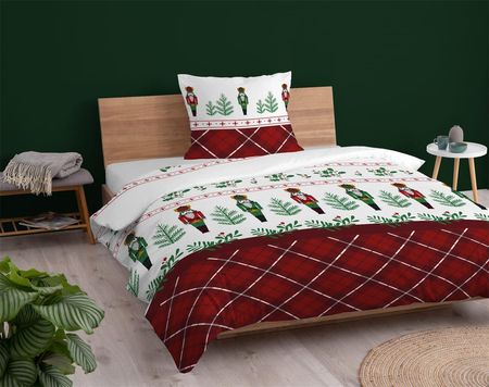 Detexpol Pościel flanelowa Świąteczna 4938 B zielona Dziadek do orzechów 140x200 cm - zdjęcie 3