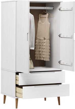 Dkd Home Decor Szafa Molde Biała 90X55X175 Cm Lite Drewno Sosnowe - zdjęcie 2