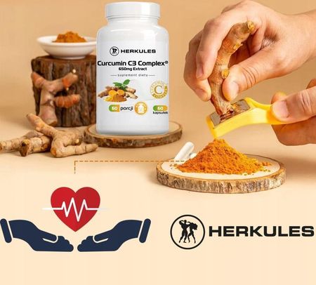 Herkules Curcumin C3 Complex 650Mg Extract 60Kaps - zdjęcie 4