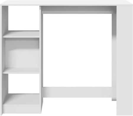 vidaXL Stolik barowy z regałem, biały, 124x46x103,5 cm (854391) - zdjęcie 2