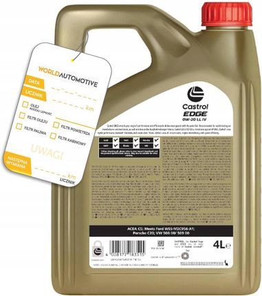 Castrol Edge Sp 0W20 C5/C6 Gf-6 4L - zdjęcie 3