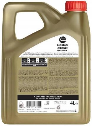 Castrol Edge Sp 0W20 C5/C6 Gf-6 4L - zdjęcie 4