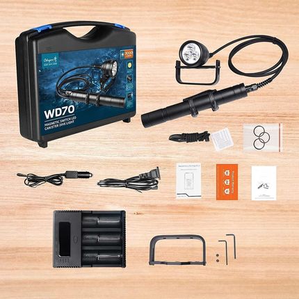 Odepro WD70 lampa do nurkowania, 3000 lumenów latarka wodoszczelna ręczna - zdjęcie 2