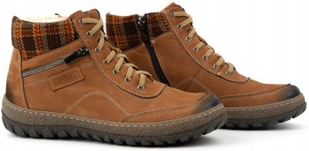 BUTY DAMSKIE TRZEWIKI ZAMSZOWE SKÓRA NATURALNA COMFORT BRĄZOWE 641 40 ARS - zdjęcie 4