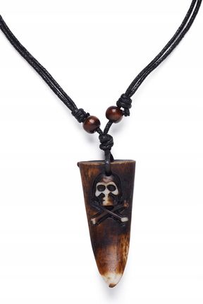 Mersada Naszyjnik etno wisiorek piracki symbol Jolly Roger męski sznurek - zdjęcie 2