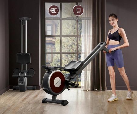 MERACH Wioślarz do 160 kg do domu magnetyczny Bluetooth 16 poziomami oporu - zdjęcie 2