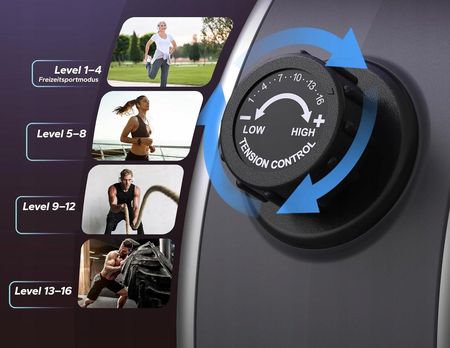 MERACH Wioślarz do 160 kg do domu magnetyczny Bluetooth 16 poziomami oporu - zdjęcie 3