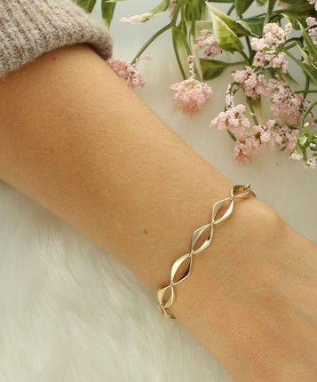 Diament Bransoletka złota geometryczny wzór próba 375 BR 5087 375 - zdjęcie 2