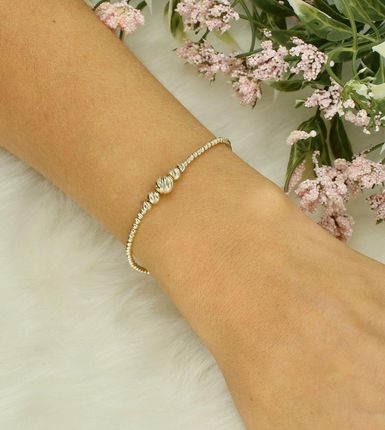 Diament Bransoletka złota kuleczki grawerowane próba 375 BR 5270 375 - zdjęcie 2