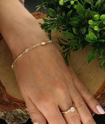 Diament Bransoletka damska kółeczka grawerowane próba 375 BR 5886 375 - zdjęcie 2