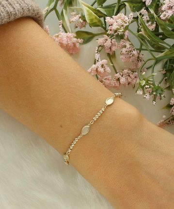 Diament Bransoletka damska kółeczka grawerowane próba 375 BR 5886 375 - zdjęcie 3