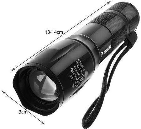 Latarka Taktyczna Wojskowa Mocna Szperacz ZOOM UV CREE LED Akumulatorowa TRIZAND - zdjęcie 4