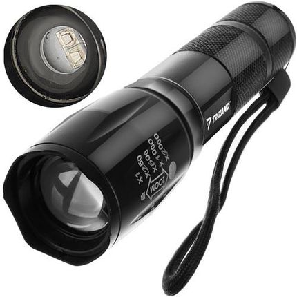 Latarka Taktyczna Wojskowa Mocna Szperacz ZOOM UV CREE LED Akumulatorowa TRIZAND - zdjęcie 3