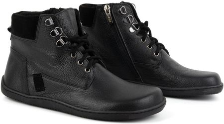 Damskie minimalistyczne buty skórzane zimowe barefoot 1262 czarne - zdjęcie 2