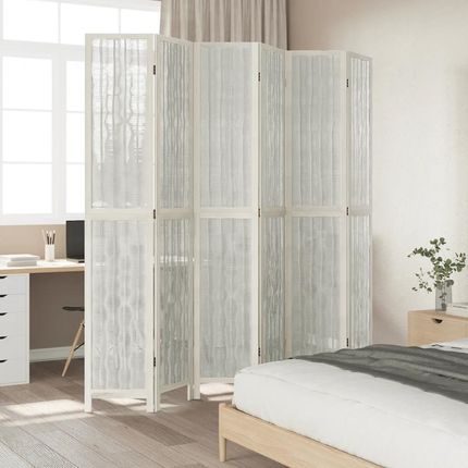 Zakito Parawan Dekoracyjny Lite Drewno Paulownia 6 Paneli 210X220Cm Biały (Z358684) - zdjęcie 3