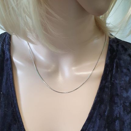 Intergold Srebrny Łańcuszek Rodowany Pełny Kostka Próby 925 43 Cm - zdjęcie 2