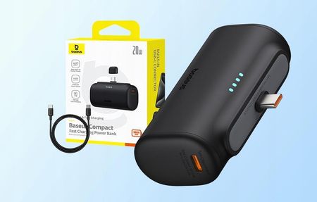 Baseus Compact 5000mAh 20W USB-C czarny - zdjęcie 2