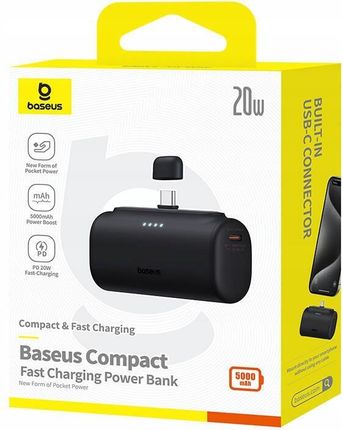 Baseus Compact 5000mAh 20W USB-C czarny - zdjęcie 3