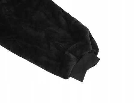 Bluza Damska Ciepła XXL Czarna Oversize Koc Gruba Kocobluza Kaptur Futrzak - zdjęcie 5