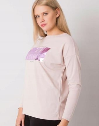 Modna bluzka plus size z nadrukiem R 48 różowa - zdjęcie 2