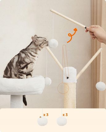 Feandrea Drapak Domek Dla Kota Z Kuwetą 2 W 1 Legowisko Wieża Słupek Sizal 140cm - zdjęcie 3