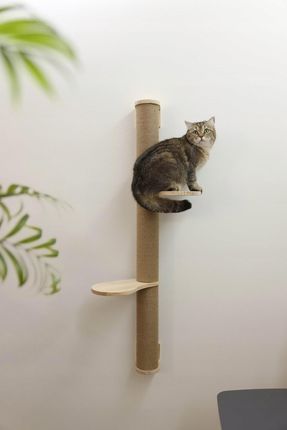 Kerbl Słupek Z Juty Drapak Z Półkami Dla Kota Do Montażu Na Ścianie 127Cm - zdjęcie 3