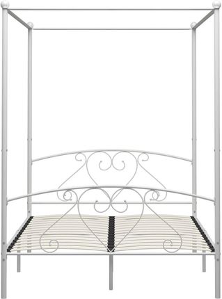 Dkd Home Decor Rama łóżka z baldachimem biały metal 160x200cm (459284430) - zdjęcie 2