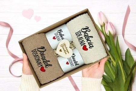 Inna Zestaw Ręczników Dla Dziadków Na Dzień Babci Dziadka Kubki Ręczniki Prezent - zdjęcie 6