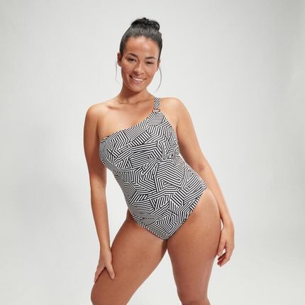 Speedo Strój Kąpielowy Jednoczęściowy Damski Na Basen Asymmetric Białe - zdjęcie 2