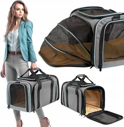 Torba Do Transportu Kota Psa 11Kg Rozkładana Funkcja Namiotu Smycz Wewnątrz - zdjęcie 3