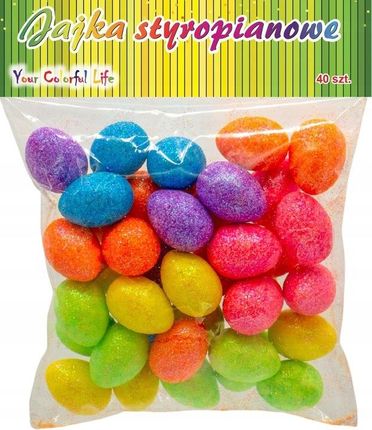 Aliga Jajka Styropianowe Kolorowe Brokatowe 40Szt. 2,5 Cm | Wpj-9151 - zdjęcie 3