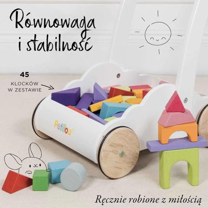 Le Toy Van Pchacz Drewniany Z Klockami Rainbow Cloud - zdjęcie 2