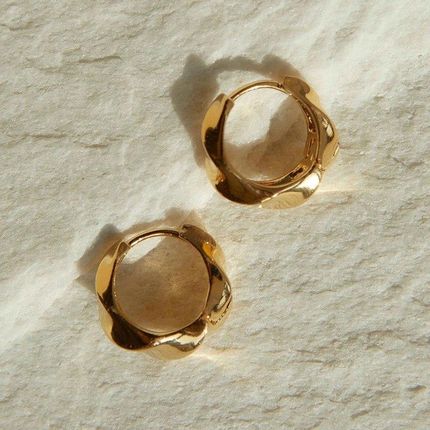 Kolczyki wiszące ze stali szlachetnej platerowanej 14k złotem KST3211 - zdjęcie 3