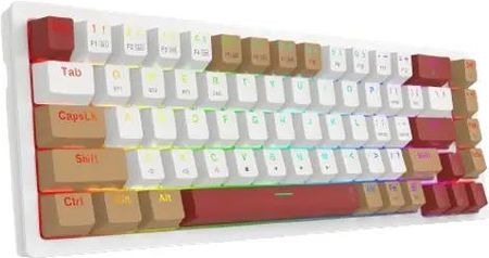 Klawiatura Redragon Rammus K677 Pro Brown Switch Biało-brązowy (K677WLRRGBPRO) - zdjęcie 2