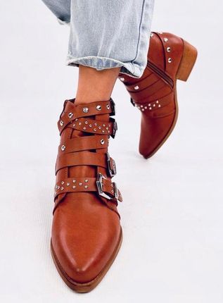 Botki z ćwiekami JUKATAN BROWN 36 - zdjęcie 3
