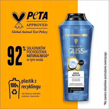 Schwarzkopf Gliss Aqua Revive Szampon Do Włosów 400ml - zdjęcie 2