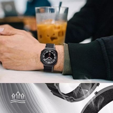 4Kom Opaska Do Smartwatcha Nylonowa Na Zegarek Samsung Galaxy Watch Ultra 47mm Czarny - zdjęcie 2
