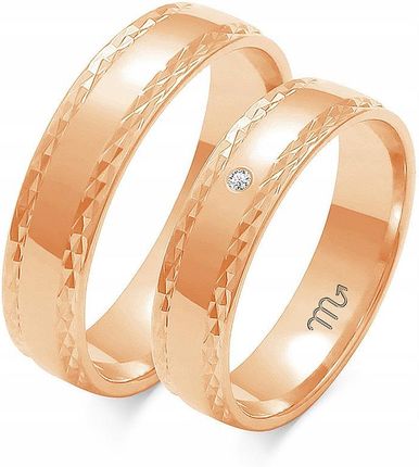 Obrączki Złote 14K 5 mm Brylant id O-104 - zdjęcie 2