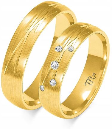 Obrączki Złote 14K 5 mm Brylant id O-137 - zdjęcie 4