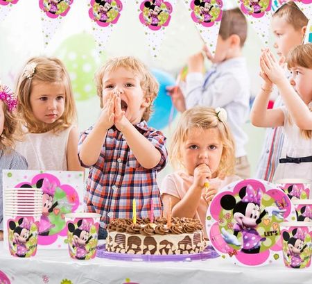 Zestaw Dekoracje I Naczynia Jednorazowych Myszka Minnie Przyjęcie Impreza - zdjęcie 2