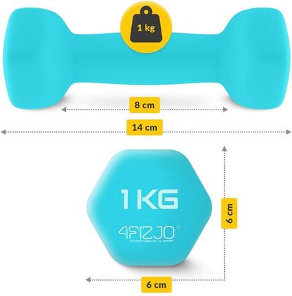 4FIZJO Zestaw Hantelek Żeliwnych 12Kg Czarne - zdjęcie 2