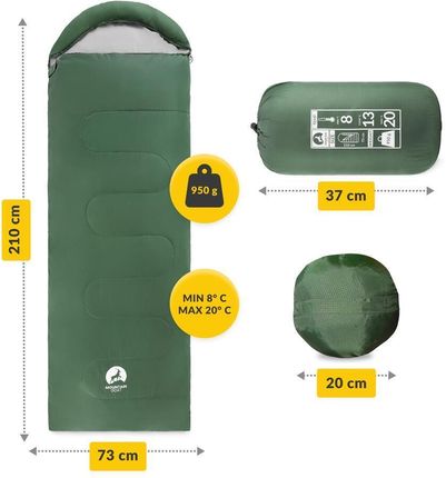 4FIZJO Śpiwór Turystyczny Mumia Standard Zielone - zdjęcie 2