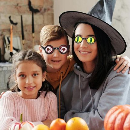 Śmieszne Okulary Kostium Halloween Zmęczone Oczy Przebranie Fotobudka - zdjęcie 2