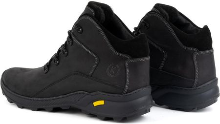 Buty męskie trzewiki skórzane zimowe 903K CZARNE - zdjęcie 2