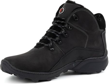 Buty męskie trzewiki skórzane zimowe 903K CZARNE - zdjęcie 3