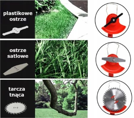 Podkaszarka akumulatorowa, 2 x aku, doczepiane kółka, tarcze, noże, żyłki - zdjęcie 4