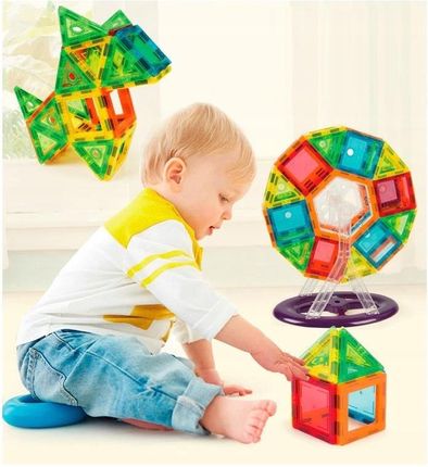 Aig Duże Klocki Magnetyczne Konstrukcyjne Kafelki Panele Magnetic Tiles Zestaw - zdjęcie 4